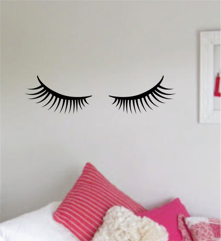 Eyelashes v9 Wall Decal Home Decor Art Sticker Vinyl Room Bedroom Kids Teen Baby Nursery Girls Eyelashes Brows Make Up Beauty