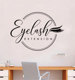 Eyelash Extension Wall Decal Sticker Vinyl Home Decor Bedroom Art Make Up Cosmetics Girls Eyes Eyebrows Lashes Brows Vanity Beauty
