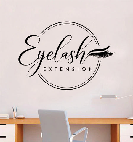 Eyelash Extension Wall Decal Sticker Vinyl Home Decor Bedroom Art Make Up Cosmetics Girls Eyes Eyebrows Lashes Brows Vanity Beauty