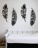 Feathers Pack of 4 Decal Sticker Wall Vinyl Art Home Decor Teen Quote Inspirational Nursery Kids Children Baby Boy Girl Adventure Animals Birds