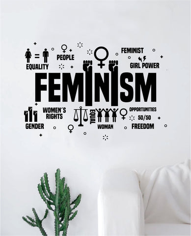 Feminism Girl Power Wall Decal Sticker Vinyl Art Bedroom Living Room Decor Decoration Teen Quote Inspirational Motivational Cute Lady Gender Equal Feminist Empower GRL Pwr Love Beautiful