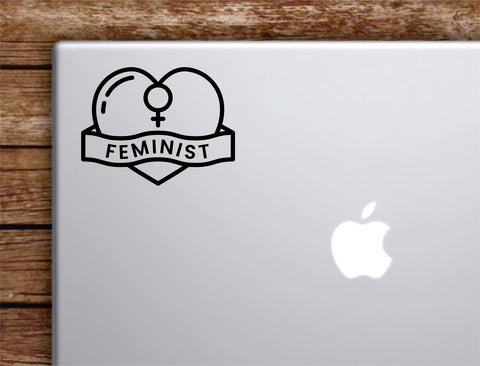 Feminist Heart Laptop Decal Sticker Vinyl Art Quote Macbook Apple Decor Car Window Truck Women Girls Feminist