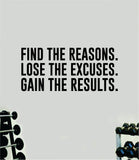 Find The Reasons Quote Wall Decal Sticker Vinyl Art Home Decor Bedroom Inspirational Motivational Gym Fitness Health Exercise Lift Weights Beast