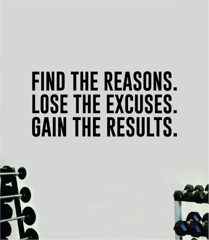 Find The Reasons Quote Wall Decal Sticker Vinyl Art Home Decor Bedroom Inspirational Motivational Gym Fitness Health Exercise Lift Weights Beast