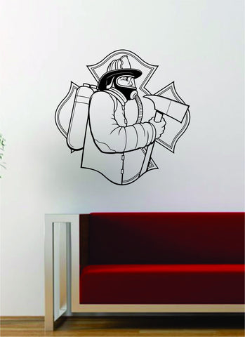 Firefighter v4 Design Decal Sticker Wall Vinyl Art Fire Department Hero Firetruck Fireman Rescue