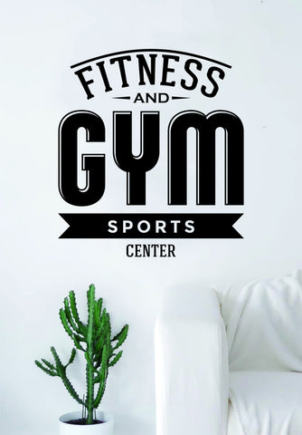 Fitness and Gym Sports Center Quote Health Work Out Decal Sticker Wall Vinyl Art Wall Room Decor Weights Dumbbell Motivation Inspirational