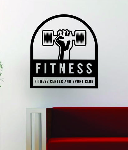 Fitness Center Sport Club Gym Quote Decal Sticker Wall Vinyl Art Words Decor Workout Weight Dumbbell Inspirational
