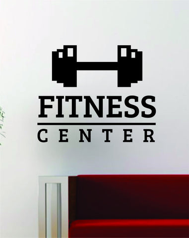Fitness Center V2 Gym Design Quote Decal Sticker Wall Vinyl Art Words Decor Workout Weight Dumbbell Inspirational
