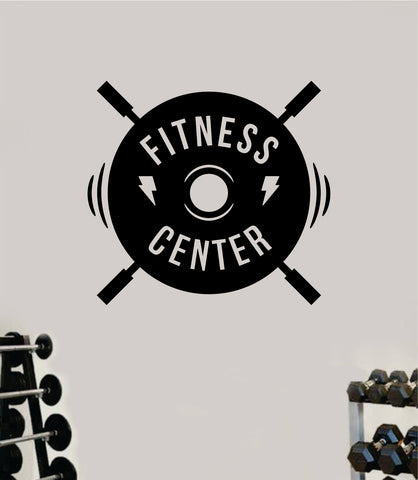 Fitness Center V6 Decal Sticker Wall Vinyl Art Wall Bedroom Room Decor Motivational Inspirational Teen Sports Gym Work Out Lift Health School