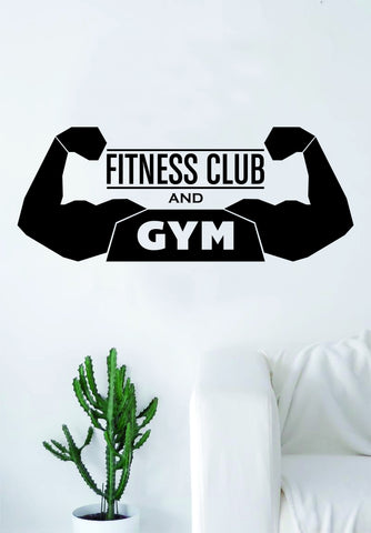 Fitness Club and Gym Sports Center Quote Health Work Out Decal Sticker Wall Vinyl Art Wall Room Decor Weights Dumbbell Motivation Inspirational