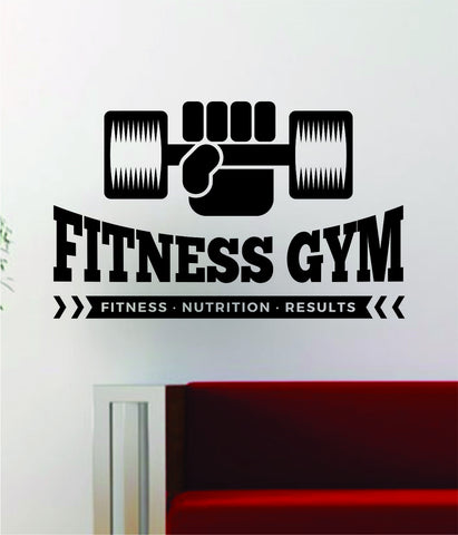 Fitness Gym Design Quote Decal Sticker Wall Vinyl Art Words Decor Workout Weight Dumbbell Inspirational