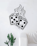 Flaming Dice Decal Sticker Wall Vinyl Art Wall Bedroom Room Home Decor Teen Inspirational Teen Kids Tattoo Vegas Casino