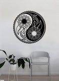 Flowers Yin Yang Wall Decal Sticker Home Decor Vinyl Art Bedroom Teen Good Vibes Happy Yoga Balance Namaste