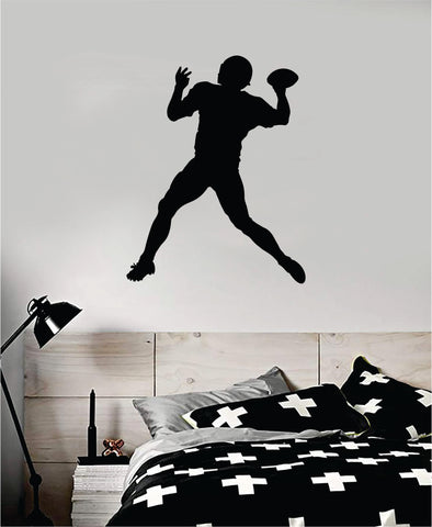 Football Quarterback Silhouette Decal Sticker Wall Vinyl Art Home Decor Inspirational Sports Teen American Kids NFL
