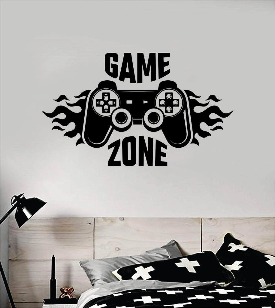 Gamer Wall Sticker - Gaming Zone - Gamer with Controller Wall Decal 