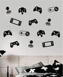 Gamer Pattern Controllers Wall Decal Quote Home Room Decor Art Vinyl Sticker Funny Gamer Gaming Nerd Geek Teen Video Game Kids Baby Boys Xbox Ps5