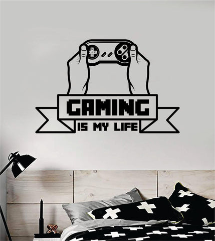 Gaming Is My Life v3 Controller Video Game Decal Sticker Wall Vinyl Decor Art Home Bedroom Room Retro Classic Video Game Nerd Teen Funny Gamer Kids Baby Xbox Ps4