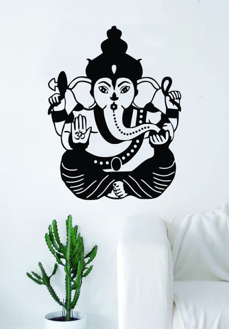 Ganesha Elephant V3 Decal Sticker Wall Vinyl Decor Art Living Room Bedroom Yoga Mandala Spirit Namaste OM