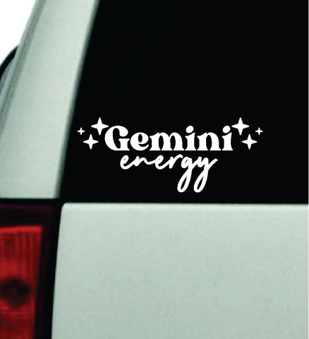 Gemini Energy Car Decal Truck Window Windshield JDM Bumper Sticker Vinyl Quote Boy Girls Funny Mom Milf Women Trendy Cute Aesthetic Zodiac Sign