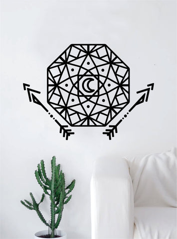 Geometric Dreamcatcher V2 Arrows Moon Art Wall Decal Sticker Vinyl Living Room Bedroom Decor Teen Native American Dream Catcher