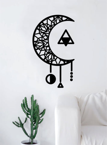 Geometric Moon Dreamcatcher Art Wall Decal Sticker Vinyl Living Room Bedroom Decor Teen Native American Dream Catcher