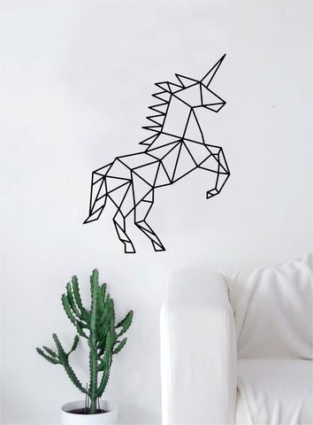 Geometric Unicorn Animal Design Decal Sticker Wall Vinyl Decor Art Living Room Bedroom Abstract Cool Teen Magical Horse
