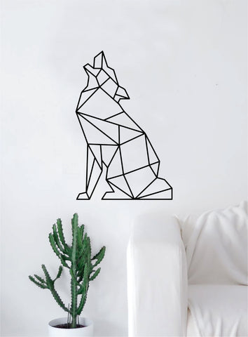 Geometric Wolf Howling Animal Design Decal Sticker Wall Vinyl Decor Art Living Room Bedroom Abstract Cool Teen
