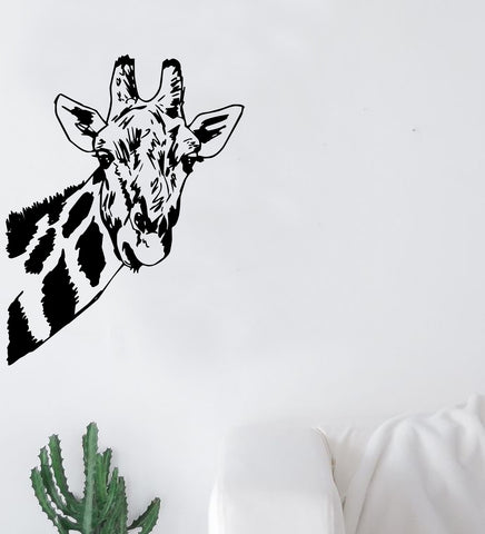 Giraffe Head Wall Decal Sticker Vinyl Art Bedroom Home Decor Teen Boy Girl Nursery School Animals Zoo