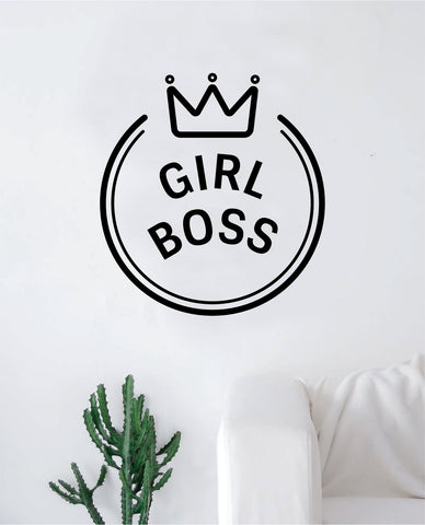 Girl Boss Crown Girl Power Wall Decal Sticker Vinyl Art Bedroom Living Room Decor Decoration Teen Quote Inspirational Motivational Cute Lady Feminism Feminist Empower Grl Pwr Love Beautiful