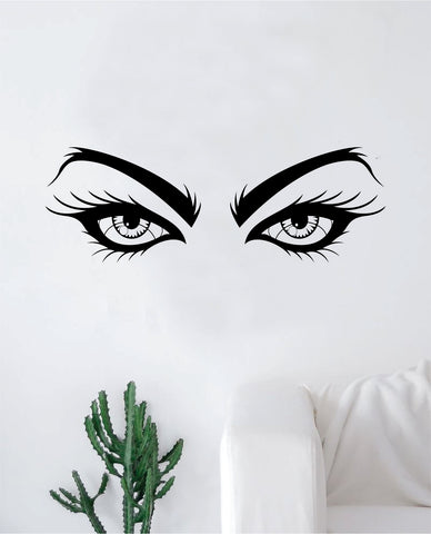 Girl Eyes V4 Beautiful Decal Sticker Room Bedroom Wall Vinyl Decor Make Up Beauty Salon Lashes Women Beautiful Brows