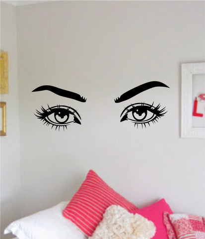 Girl Eyes V8 Beautiful Decal Sticker Wall Vinyl Decor Art Brows Lashes Make Up Beauty Salon MUA Teen