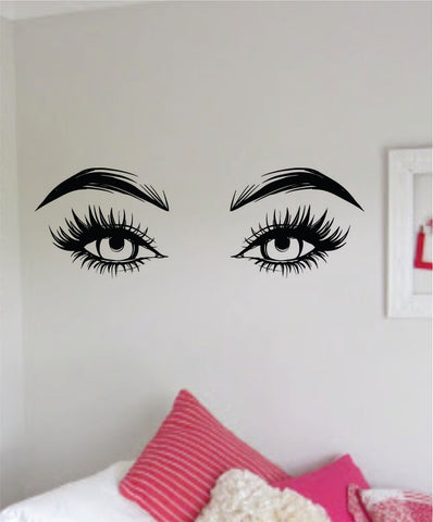 Girl Eyes V9 Wall Decal Home Decor Art Bedroom Room Sticker Vinyl Make Up Beauty Beautiful Brows Lashes MUA Teen