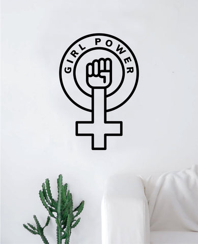 Girl Power V4 Wall Decal Sticker Vinyl Art Bedroom Living Room Decor Decoration Teen Quote Inspirational Motivational Cute Lady Woman Feminism Feminist Empower Grl Pwr Love Strong Beautiful
