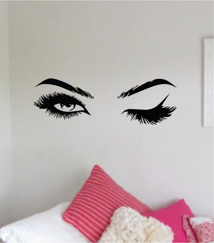 Girl Eyes V11 Wall Decal Sticker Vinyl Home Decor Bedroom Art Make Up Lashes Cosmetics Beauty Salon Brows Girls Eyes Eyelashes Eyebrows