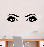 Girl Eyes V15 Wall Decal Sticker Vinyl Home Decor Bedroom Art Make Up Cosmetics Lashes Brows Eyebrows Eyelashes Vanity Beauty