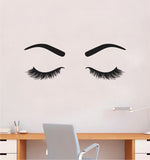 Girl Eyes V17 Wall Decal Sticker Vinyl Home Decor Bedroom Art Make Up Cosmetics Lashes Brows Eyebrows Eyelashes Vanity Beauty