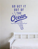 Go Get It Out of the Ocean Quote Decal Sticker Wall Vinyl Art Home Decor Inspirational Sports Teen Ball Pitcher Homerun Boy Girl Softball Funny LA Dodgers
