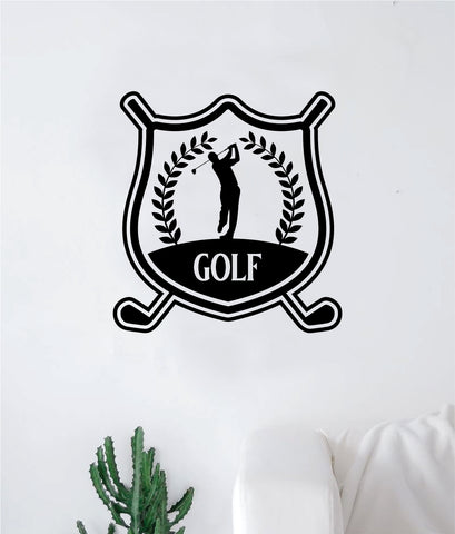 Golf Logo V2 Decal Sticker Wall Vinyl Art Home Decor Inspirational Sports Teen Kids Ball Green Putter Grass Golfball Club