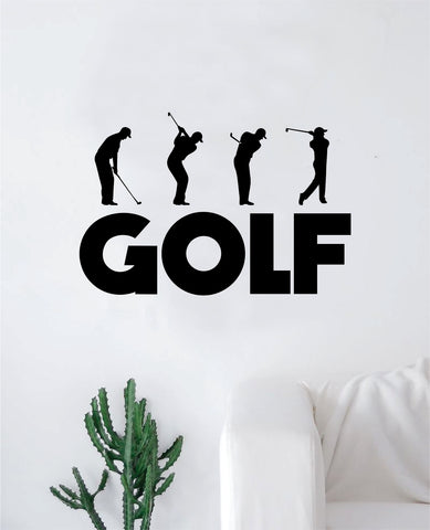 Golf Swing Decal Sticker Wall Vinyl Art Home Decor Inspirational Sports Teen Kids Nursery Ball Green Putter Grass Golfball Club