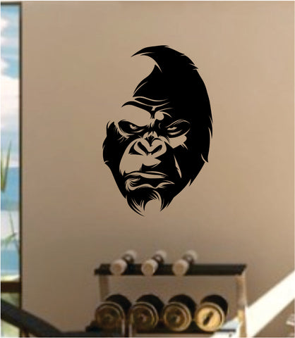 Gorilla Face Wall Decal Home Decor Art Sticker Vinyl Bedroom Room Animal Beast Gym Fitness Health