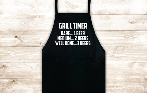 Grill Timer Apron Heat Press Vinyl Bbq Barbeque Cook Grill Chef Bake Food Kitchen Funny Gift Men