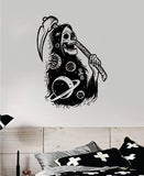Grim Reaper Galaxy Skull Art Wall Decal Sticker Vinyl Room Bedroom Home Decor Teen Day of the Dead Zombie Sugarskull Tattoo Moon Stars