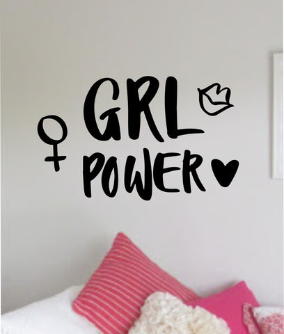 Grl Power Quote Wall Decal Sticker Vinyl Art Decor Bedroom Room Boy Girl Teen Inspirational Motivational School Nursery Women Empowerment Feminist