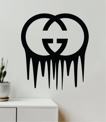 Gucci Drip Logo Wall Decal Home Decor Bedroom Room Vinyl Sticker Art Quote Designer Brand Luxury Girls Cute Expensive