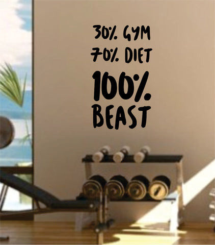 Gym Diet Beast Decal Sticker Wall Vinyl Art Wall Bedroom Room Decor Motivational Inspirational Teen Fitness Exercise Healthy