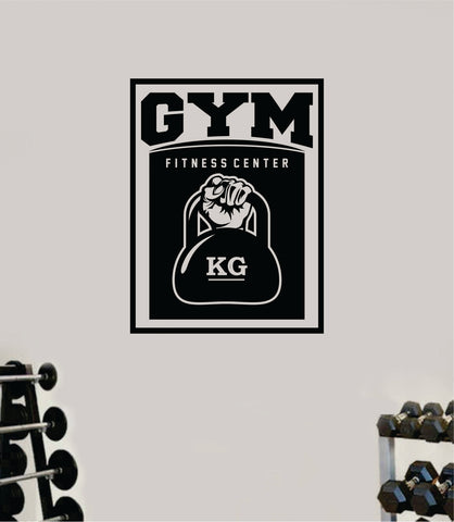 Gym Fitness Center V2 Quote Health Work Out Decal Sticker Vinyl Art Wall Room Decor Teen Motivation Inspirational Girls Lift
