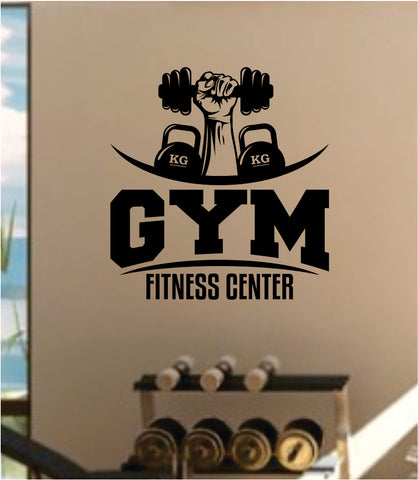Gym Fitness Center Quote Health Work Out Decal Sticker Wall Vinyl Art Wall Room Decor Weights Motivation Inspirational Strong Beast