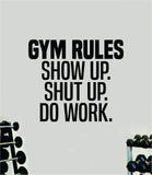 Gym Rules Wall Decal Sticker Vinyl Art Wall Bedroom Room Home Decor Inspirational Motivational Teen Sports Gym Lift Weights Fitness Workout Men Girls Health