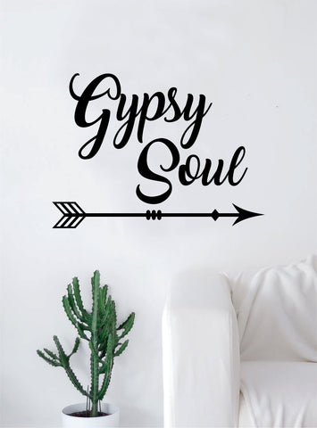 Gypsy Soul Wall Decal Home Decor Room Bedroom Art Vinyl Sticker Quote Teen Kids Baby Girls Inspirational Adventure Travel