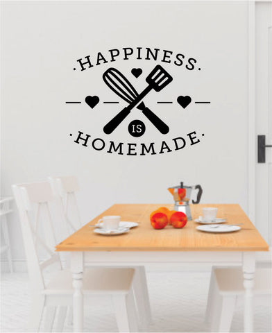 Happiness is Homemade Wall Decal Sticker Bedroom Room Art Vinyl Home Decor Teen Food Kitchen Family Funny Love Eat